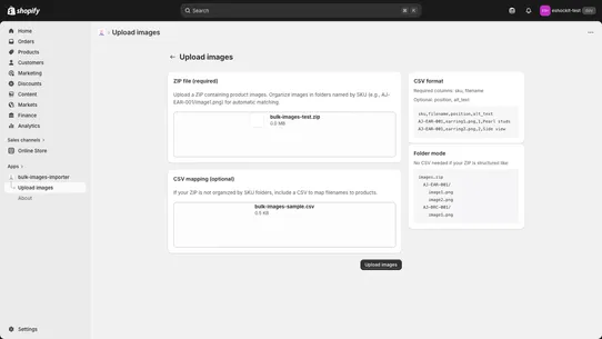 Bulk Image Importer screenshot
