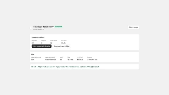CSV2Store screenshot
