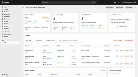 Visi: Visibility &amp; Scheduler screenshot