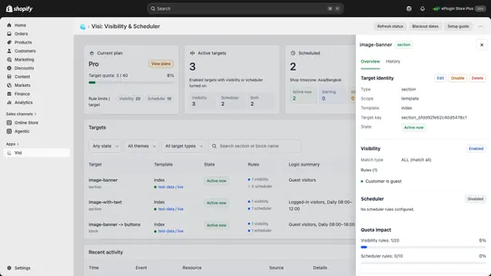 Visi: Visibility &amp; Scheduler screenshot