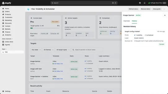 Visi: Visibility &amp; Scheduler screenshot