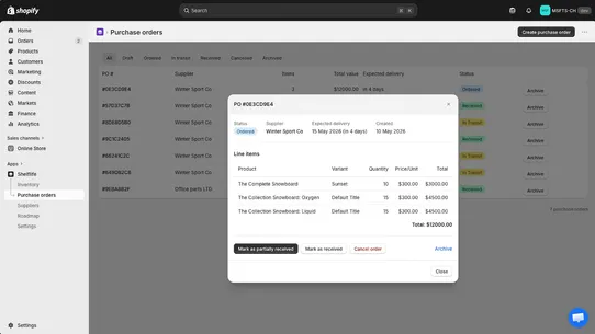 Shelflife: low stock forecasts screenshot