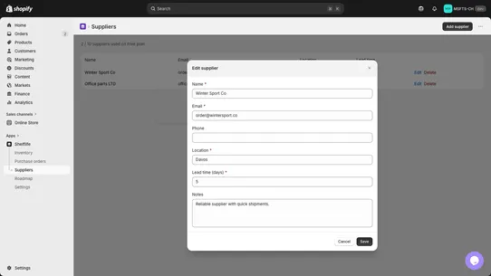Shelflife: low stock forecasts screenshot