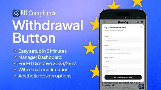 EU Withdrawal Form &amp; Button screenshot