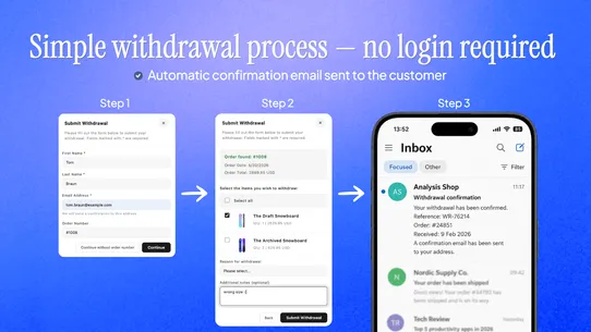 EU Withdrawal Form &amp; Button screenshot