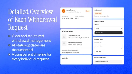 EU Withdrawal Form &amp; Button screenshot