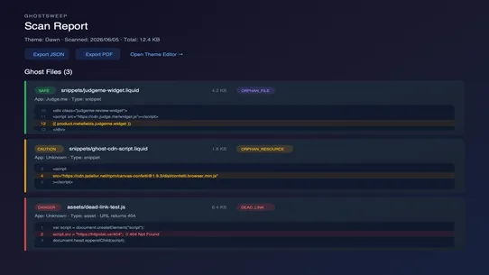 GhostSweep: Ghost Code Scanner screenshot