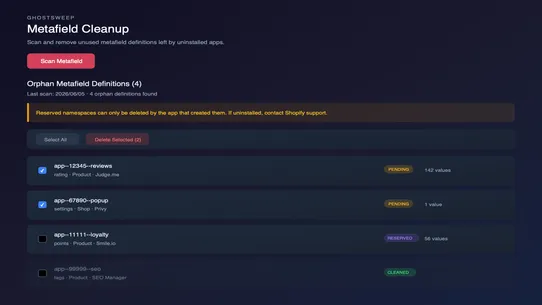 GhostSweep: Ghost Code Scanner screenshot