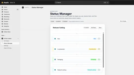 Lit Flow Status screenshot