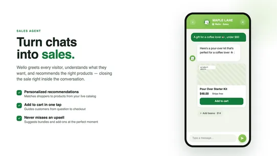 WelloChat: AI Chatbot &amp; Sales screenshot