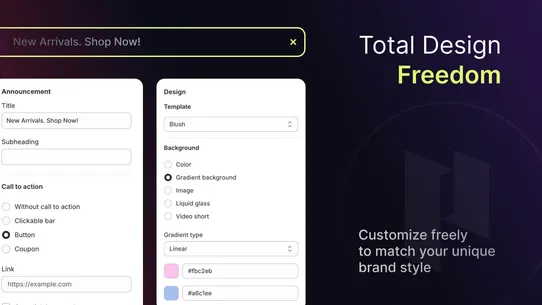 Pixotick Announcement Bar screenshot