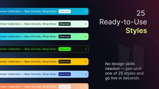 Pixotick Announcement Bar screenshot