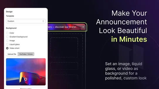 Pixotick Announcement Bar screenshot