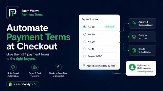 Ecom Weave Payment Terms screenshot