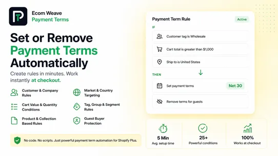 Ecom Weave Payment Terms screenshot