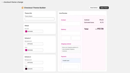 Carti Checkout Theme Builder screenshot