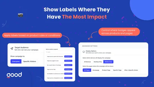 GA: Product Labels &amp; Badges screenshot