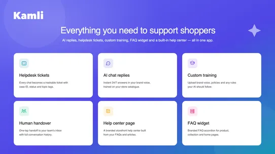 Kamli: AI chat bot + Live Chat screenshot