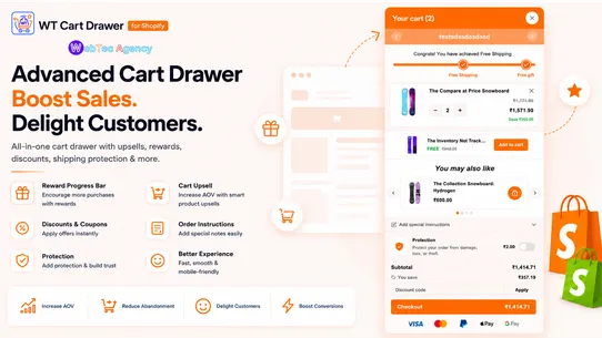 WT Cart Drawer ‑ Upsell &amp; Gift screenshot