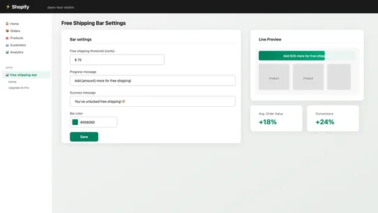 Shipping Bar A2Z screenshot