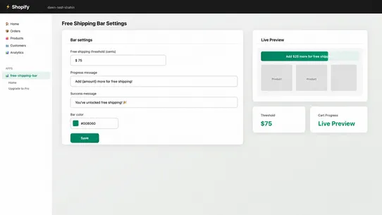 Shipping Bar A2Z screenshot