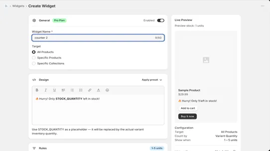 Drip ‑ Low Stock Urgency screenshot