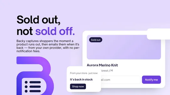 Back in Stock ‑ Backy screenshot