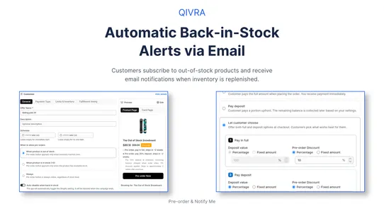 Qivra Pre‑order and Notify Me screenshot