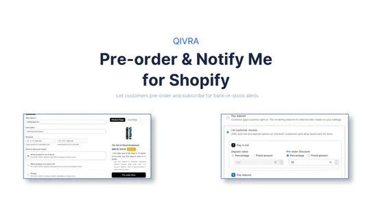 Qivra Pre‑order and Notify Me screenshot