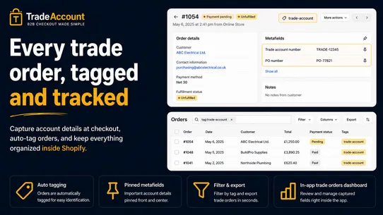 Trade Account Checkout screenshot