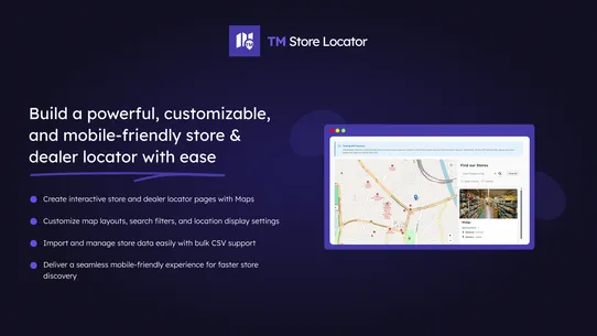 TM Store Locator ‑ Google Maps screenshot