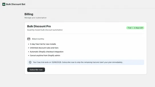 Bullk Discount Bot screenshot