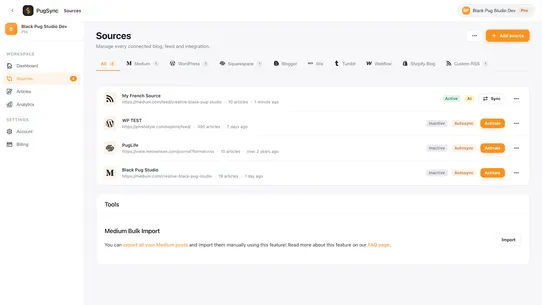 PugSync: AI‑Powered Blog Posts screenshot