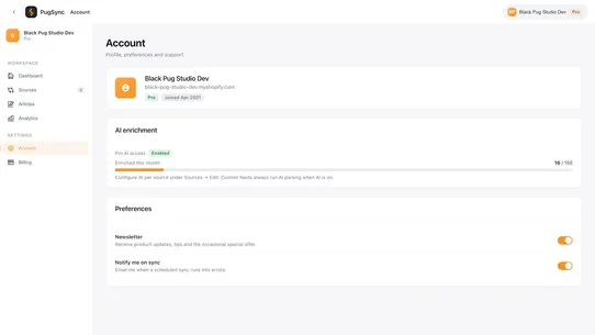 PugSync: AI‑Powered Blog Posts screenshot