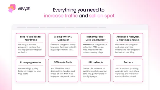 vevy: SEO Blog Builder, Writer screenshot