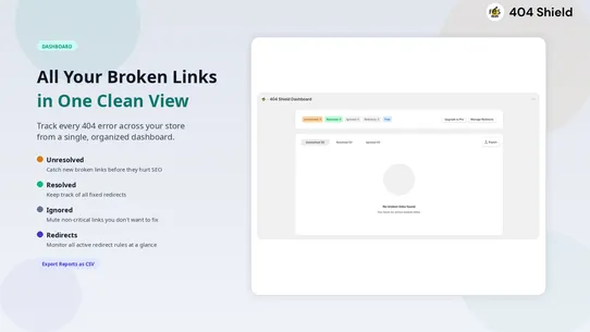 404 Shield: Redirect Manager screenshot