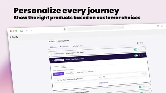 Setify ‑ Product Configurator screenshot