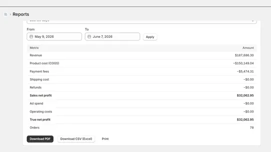 Profit Calculator screenshot