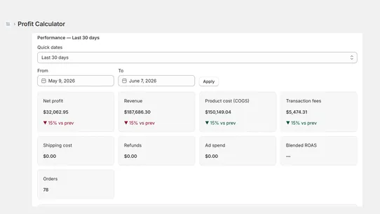 Profit Calculator screenshot
