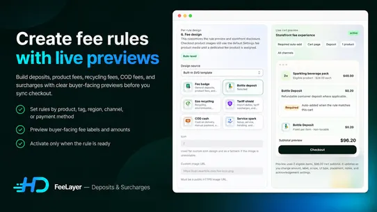 FeeLayer:Deposits &amp; Surcharges screenshot