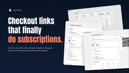 DropLink Checkout Links screenshot
