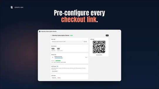 DropLink Checkout Links screenshot