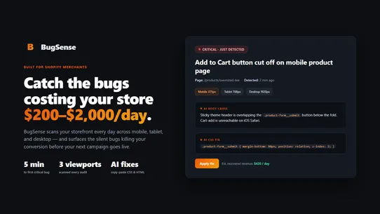 Bugsense screenshot