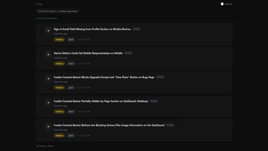 Bugsense screenshot