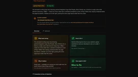 Bugsense screenshot