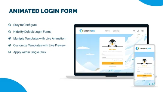 Extendons Animated Login screenshot