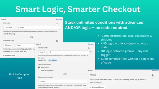 Checkout IQ: Payment Rules screenshot