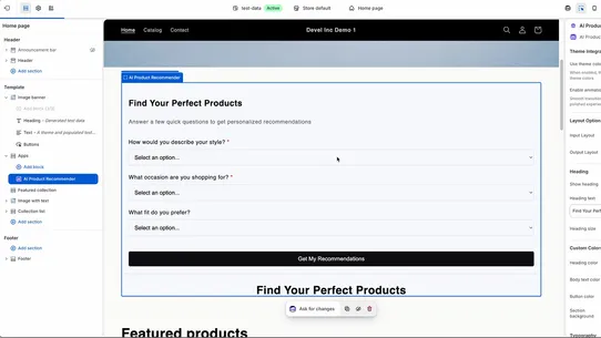 AI Product Recommender screenshot