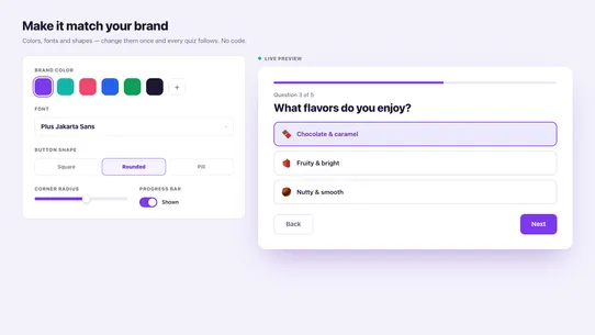 Matchly ‑ Quiz &amp; Forms Builder screenshot