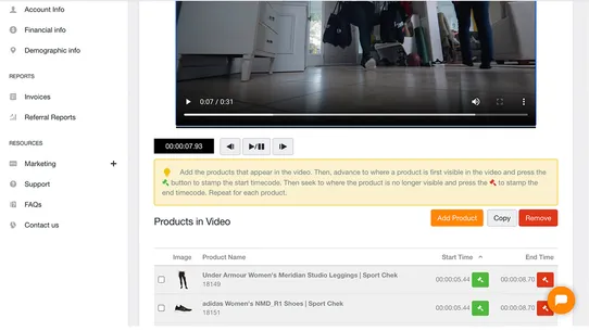 VStore Shoppable Videos screenshot